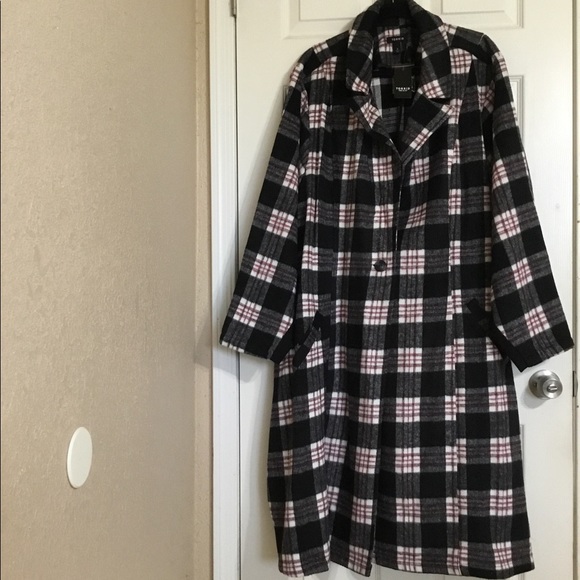Torrid Plaid Black/White Top Coat NWT., Sz.6/6X - Picture 2 of 13